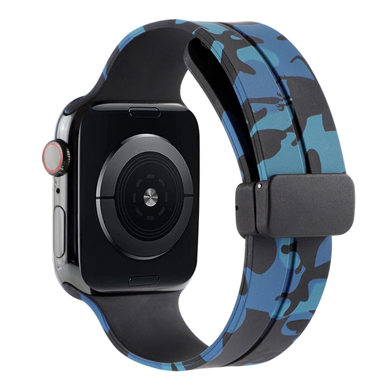 For Apple Watch Series 9 8 7 41mm 6 5 4 SE (2023) SE (2022) SE 40mm 3 2 1 38mm Magnetic Watch Band Camo Silicone Watch Strap For Apple Watch Series 9 8 7 41mm 6 5 4 SE (2023) SE (2022) SE 40mm 3 2 1 38mm Magnetic Watch Band Camo Silicone Watch Strap